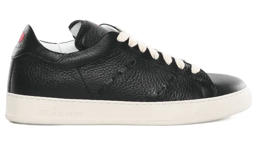 Kiton Sneakers aus strukturiertem Leder – Schwarz (USSA421N014302006)