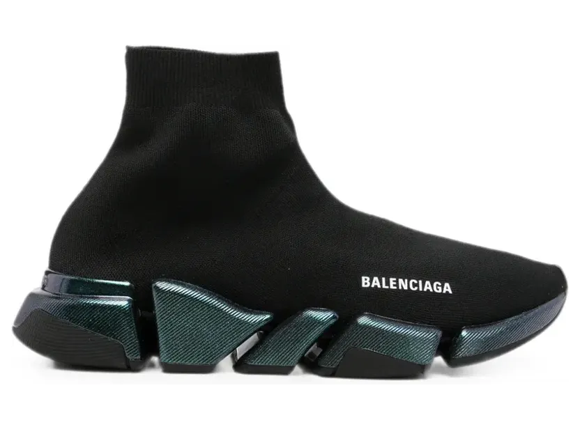 Balenciaga Black/blue Speed 2.0 Iridescent knit sneakers 617239W2DDB/T_BALEN-1040_600-45