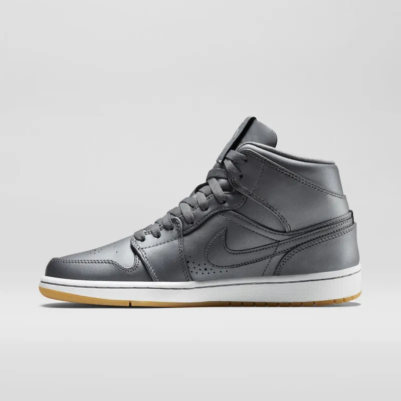 Jordan 1 Retro Mid Nouveau Cool Grey Cool Grey/White/Gum Light Brown (629151-007)