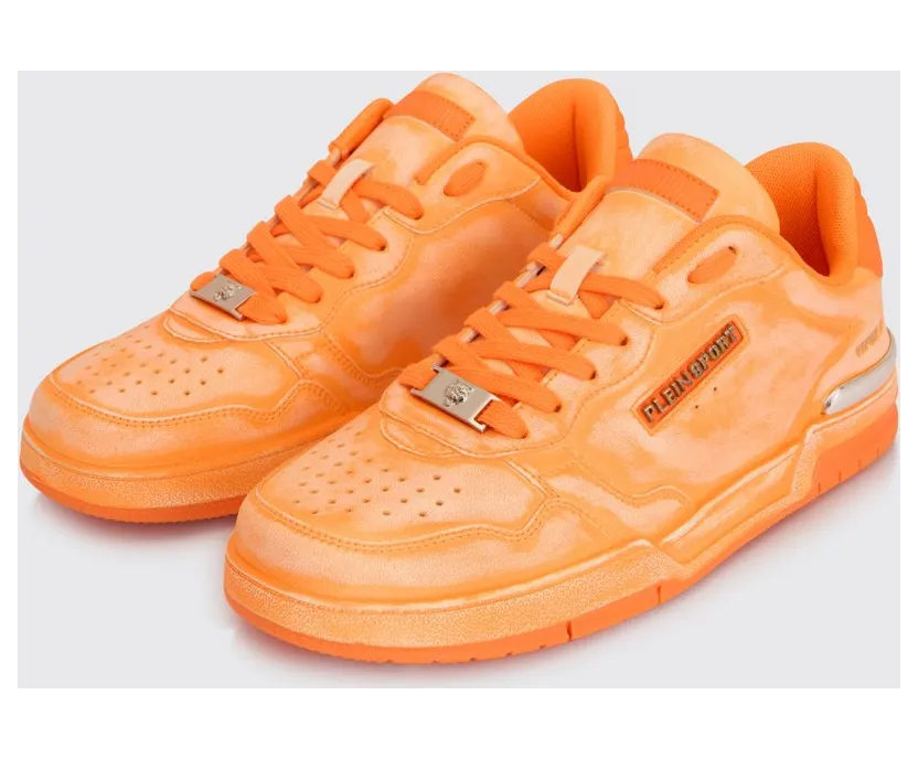 Plein Sport Viper II Used Leather Sneakers Orange (SAFSUSC0841SLE004N86)