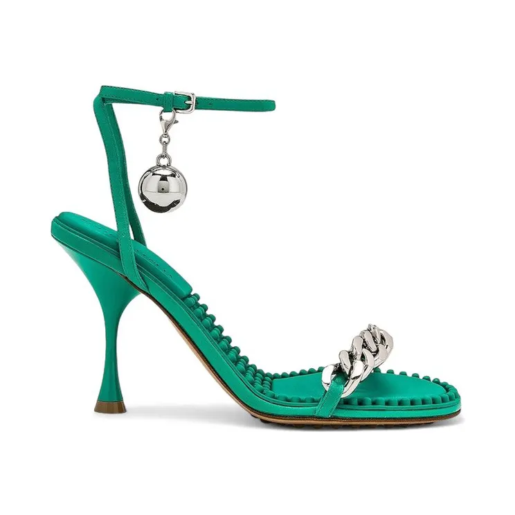 Bottega Veneta Dot Ankle Strap Sandals Acid Turquoise (667178 VBSF0 3227)
