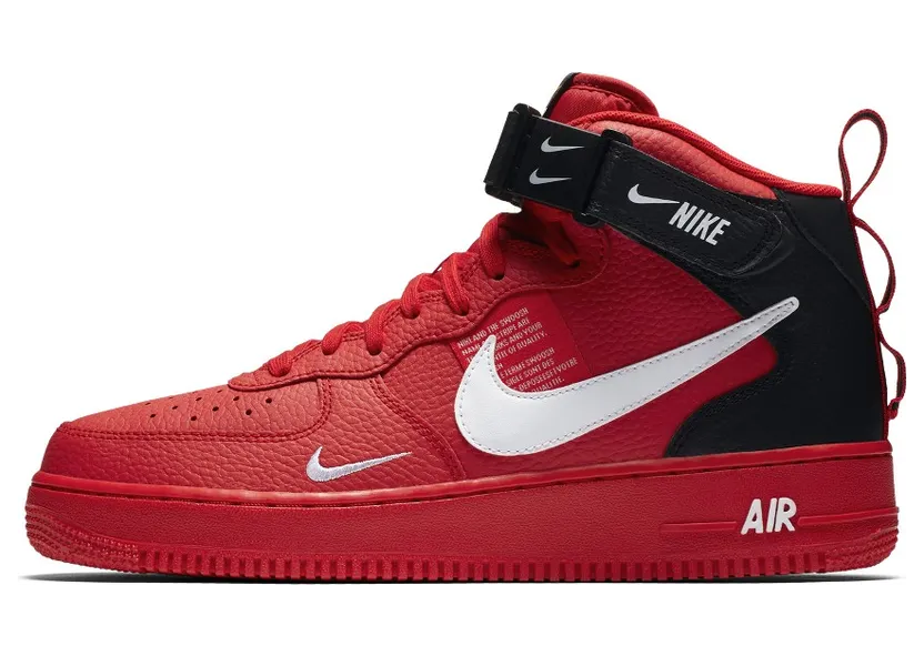 Nike Air Force 1 Mid ’07 LV8 ‘Overbranding’ University Red/White-Black (804609-605)