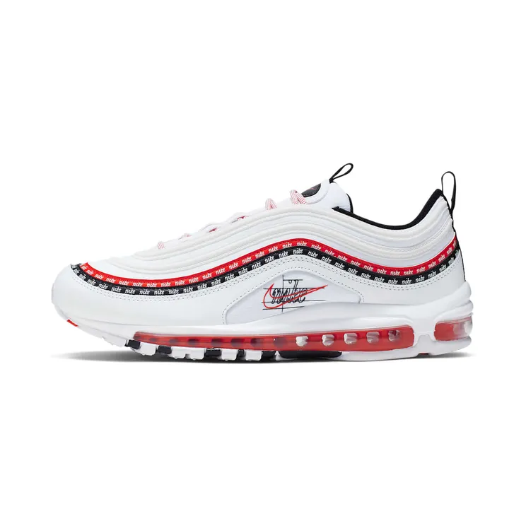 Nike Air Max 97 Sketch Logo “White / Black / Habanero Red” (CK9397-100)