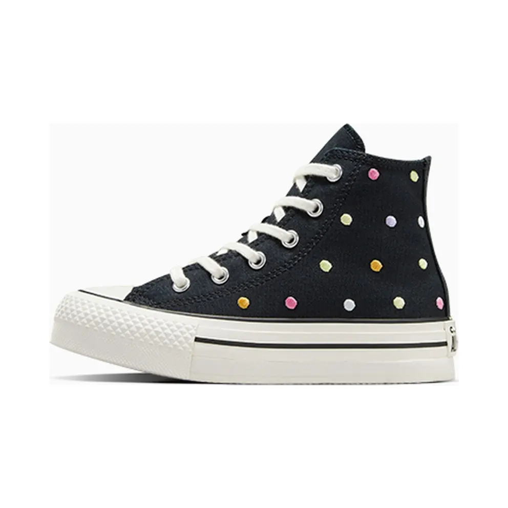 Converse Chuck Taylor All Star Lift Embroidered Polka Dots Platform Black/Vintage White/Egret (A12609C)