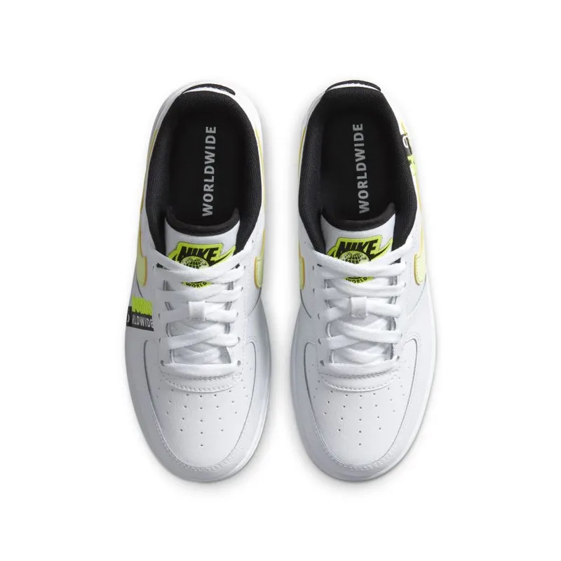 Nike Air Force 1 Low Worldwide White Barely Volt (GS) White/Volt-Black-Barely Volt (CN8536-100)