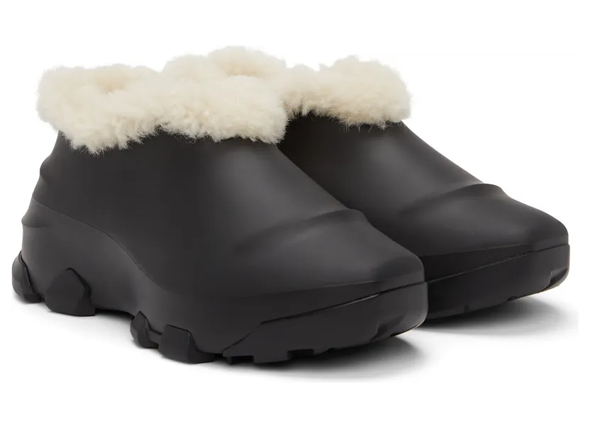 Givenchy Black Shearling Monumental Mallow Sneakers (BHZ018H12J) (4)