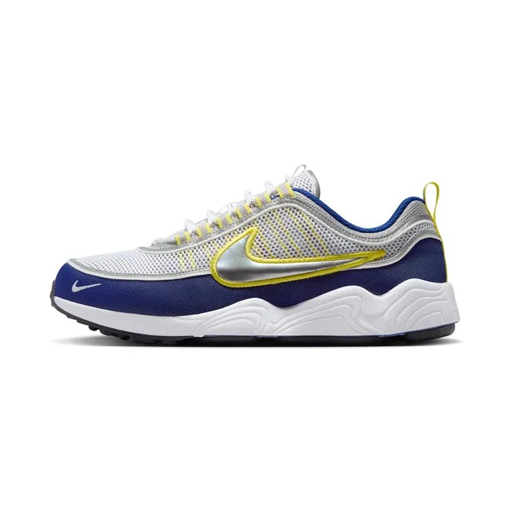 Nike Air Zoom Spiridon SP Deep Royal Yellow Strike “White / Deep Royal Blue / Metallic Silver” (HF9117-101)