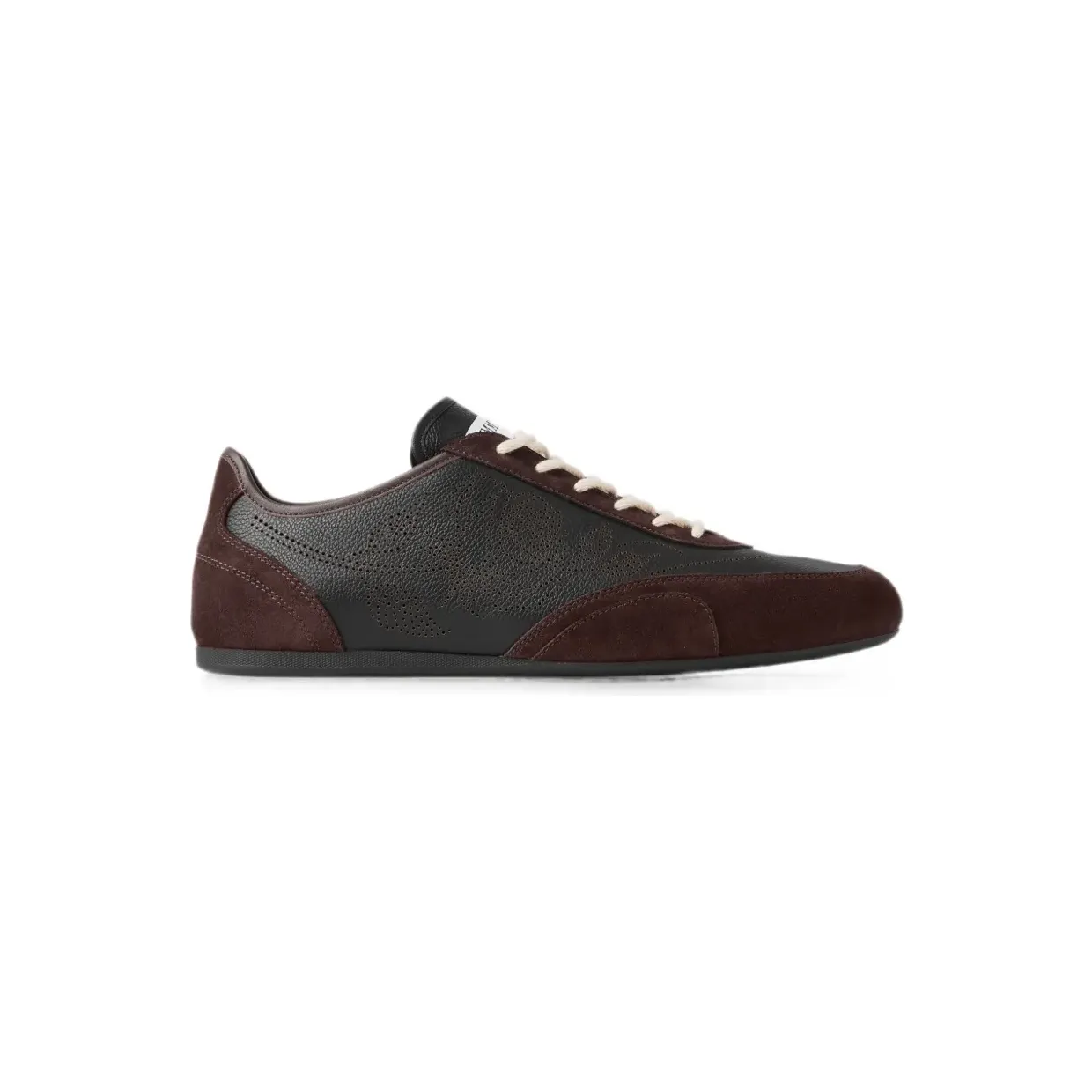 Jimmy Choo Sunny M black and chocolate leather-mix and perforated-leather low-top “Black” (SUNNYMEVL014206)
