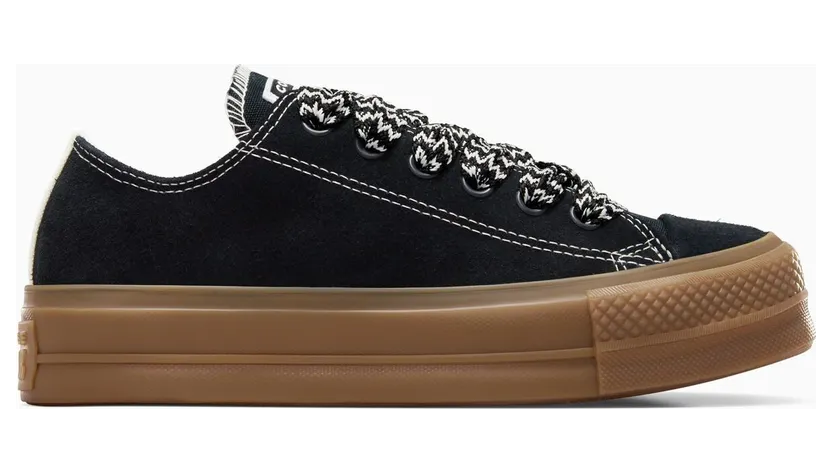 Converse Chuck Taylor All Star Lift Platform Suede Black/Egret/Light Brown (A08306C)
