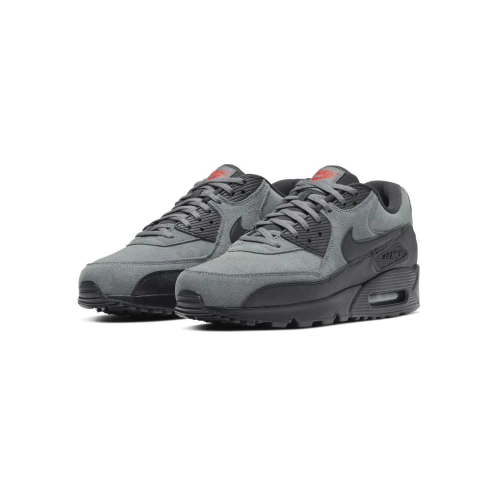 Nike Air Max 90 Grey Suede Anthracite/Black-Red (AJ1285-025)