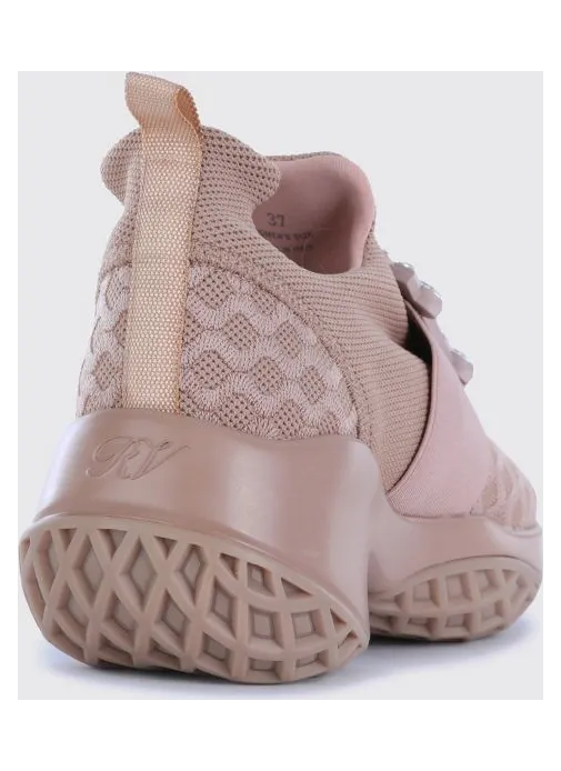 Roger Vivier Viv’ Run Knit Slip-On Trainers with Jewelled Buckle Beige (RVW50645830VRA0AHA) (2)