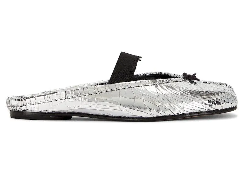 Maison Margiela Tabi Ballet Mule Textured Silver Black (S39WZ0112 P7456 H7730)