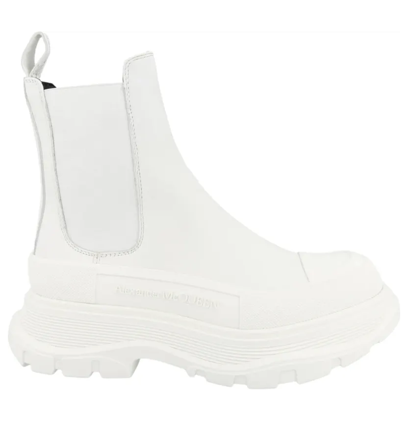 Alexander McQueen Tread Slick Ankle Boots White (635714WHZ619071)