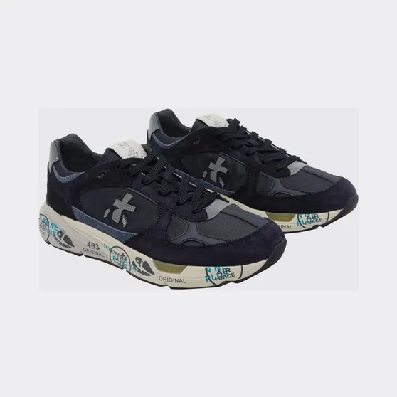 Premiata Mase Suede and Mesh Sneakers Blue 1 (MASE8020)