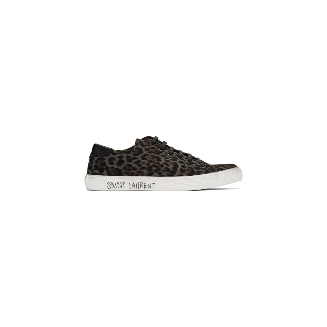 Saint Laurent Grey Leopard Malibu Sneakers (6064081ZB10)