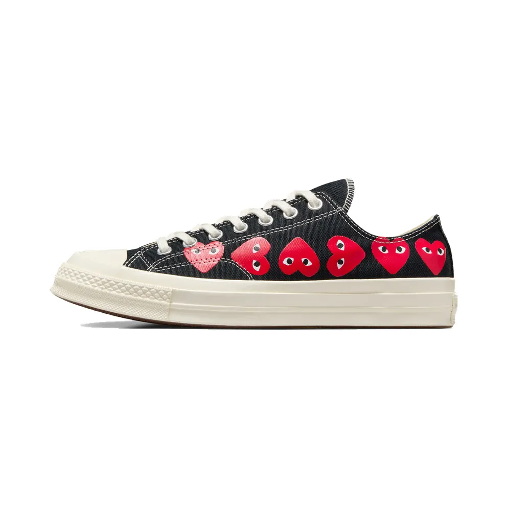 Converse x Comme des Garçons PLAY Chuck 70 Multi Heart Black/High Risk Red/Egret (A08149C)