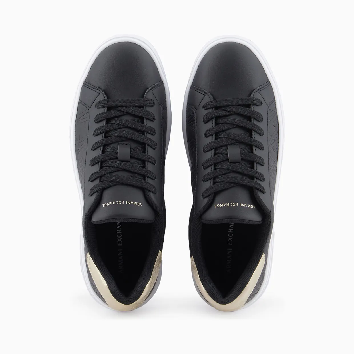 Armani Low-Top Sneakers With Embossed Pattern And Contrast Heel (XDX165-XV891-T780) (3)
