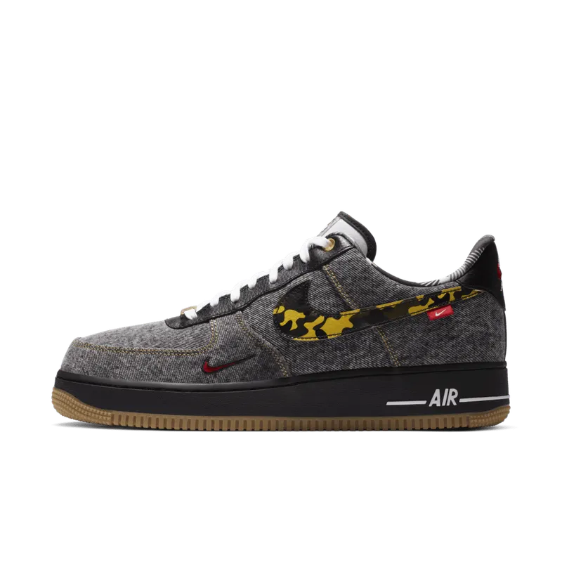 Nike Air Force 1 Low Remix Black Black/Multi-Color-White-Metallic Gold (DB1964-001)