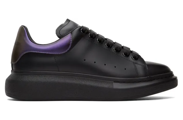 Alexander McQueen Black and Purple Oversized Sneakers (553680WHYBK)