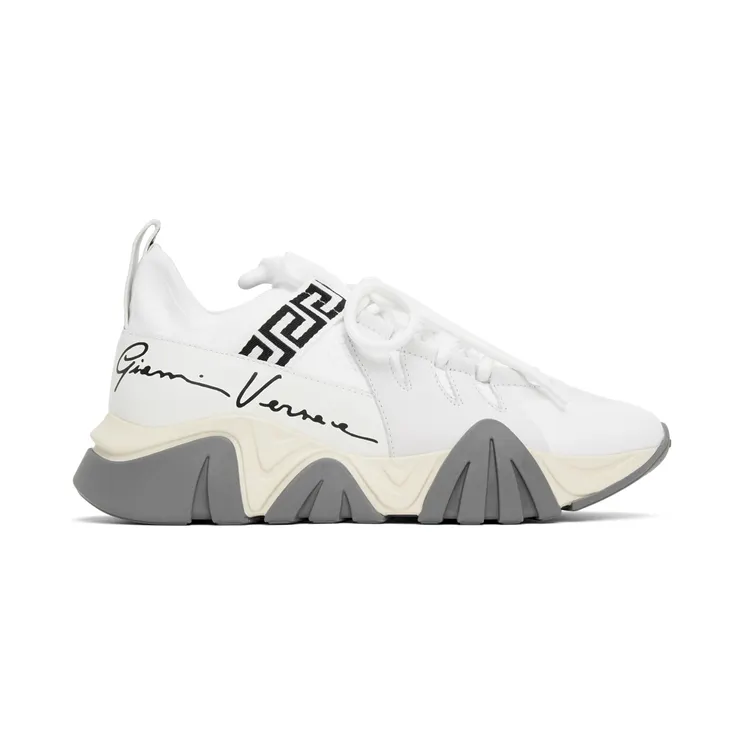 Versace White Knit Squalo Sneakers (DSU8007 DCL5G)