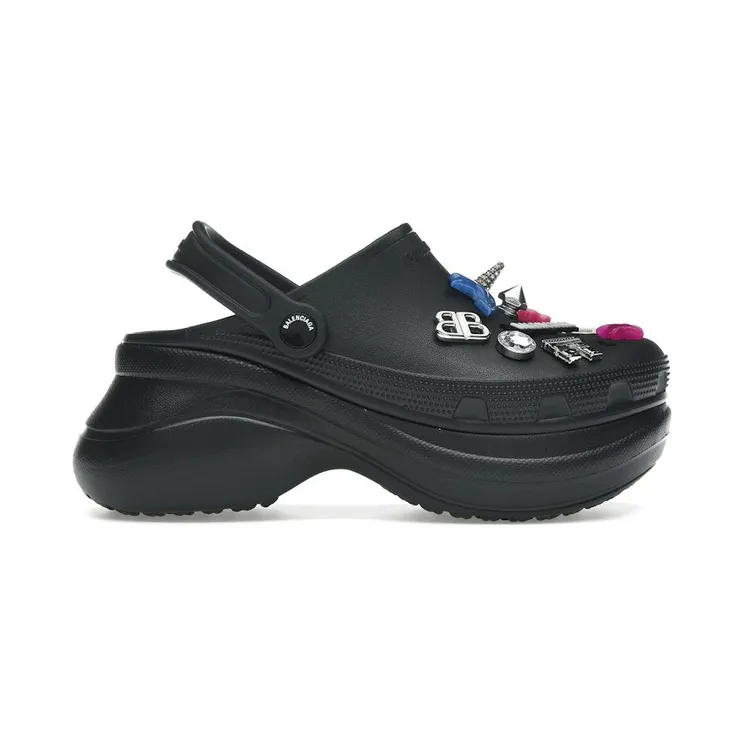 Balenciaga x Crocs Mule Black Multicolor Jibbitz (720762 W0FOW 1000)