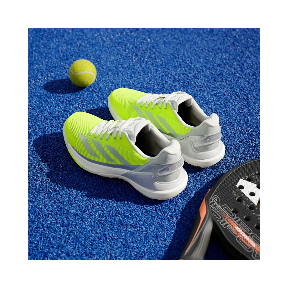 Adidas Crazyquick Lightstrike Padel Shoes Lucid Lemon / Silver Metallic / Wonder Silver (JR9326)