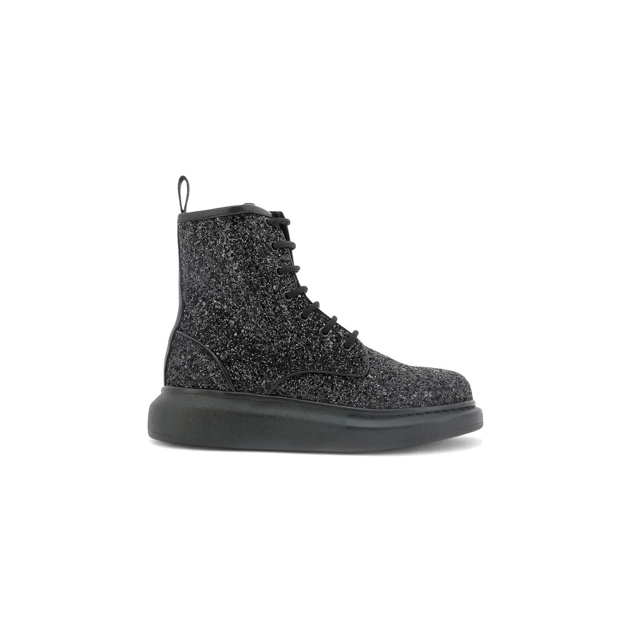 Alexander McQueen Hybrid Ankle Boots Black Glitter (586394 W4EY6 1000)