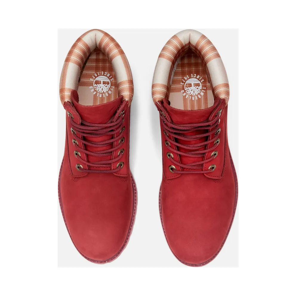 Timberland 6″ Heritage Waterproof Boot Dark Red Plaid (TB0A2P6W-ETE)
