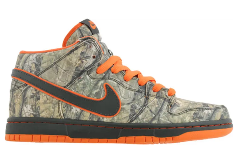 Nike Dunk Mid Premium SB ‘Real Tree Camo’ Dark Army/Dark Army-Orange Blaze (314381-300)