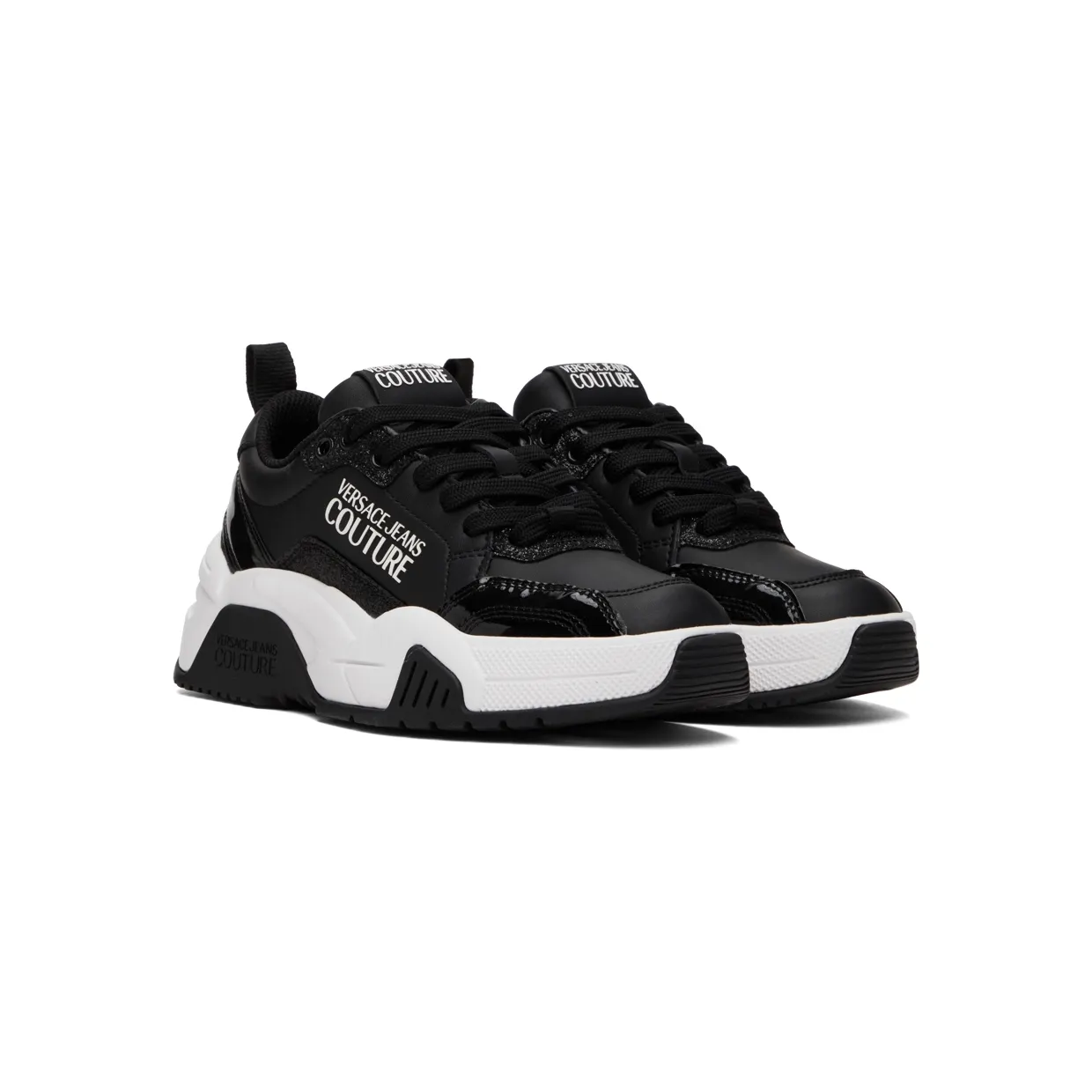 Versace Jeans Couture Black Glitter Speedtrack Sneakers (E72VA3SF4EZS244) (4)