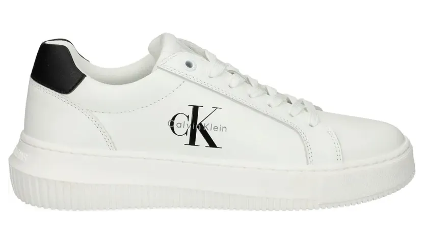 Calvin Klein Jeans Leren sneakers met logodetail – Wit (YW0YW01872)