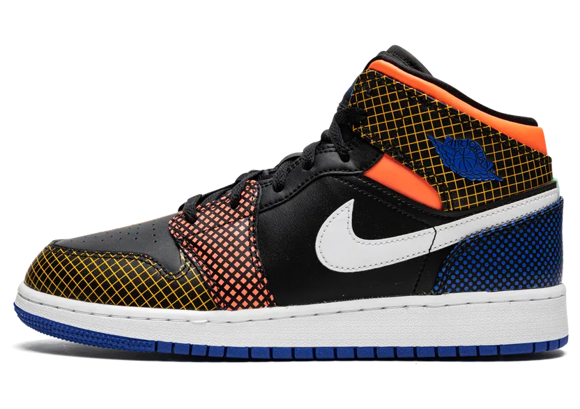 Air Jordan 1 Mid MMD Multi-Color Grid (GS) (DC4092-001)