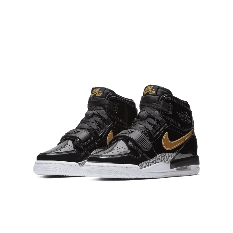 Jordan Legacy 312 Black Gold Patent (GS) Black/Metallic Gold-White (AT4040-007)