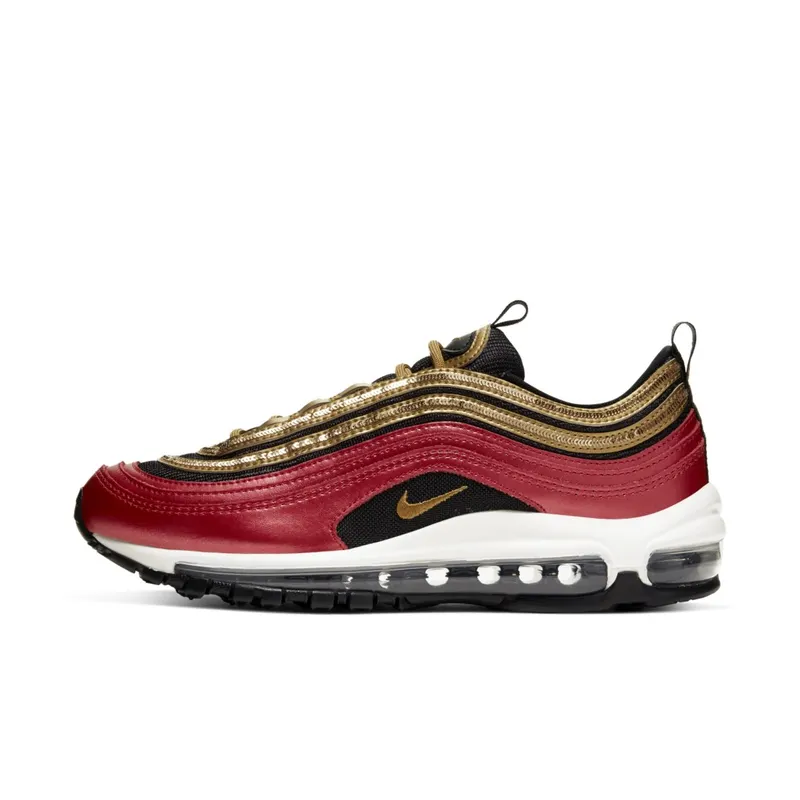 Nike Air Max 97 Red Gold Sequin (W) Gym Red/Metallic Gold-Black-White (CT1148-600)