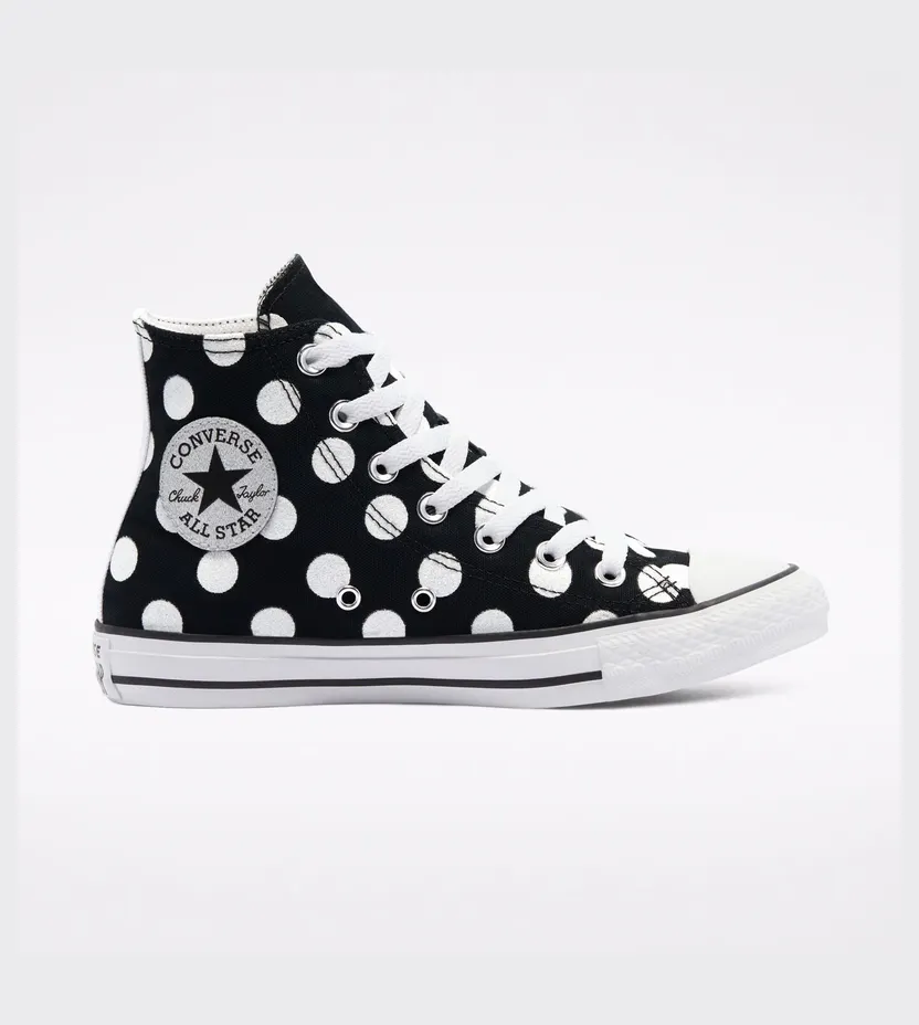 Converse Glitter Shine Chuck Taylor All Star High Top voor dames Black/white/white (569382C)