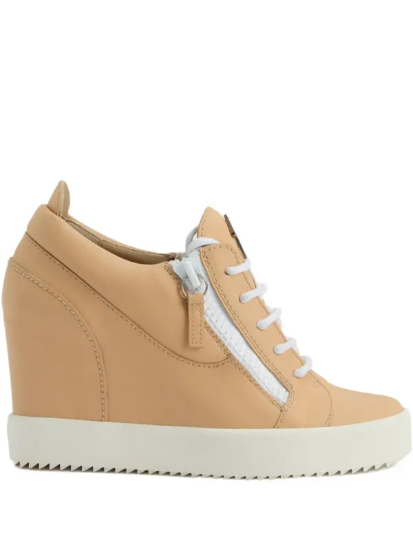 Giuseppe Zanotti Wedge-Sneakers mit Reißverschlussdetail 75mm – Nude (RW50023H01)