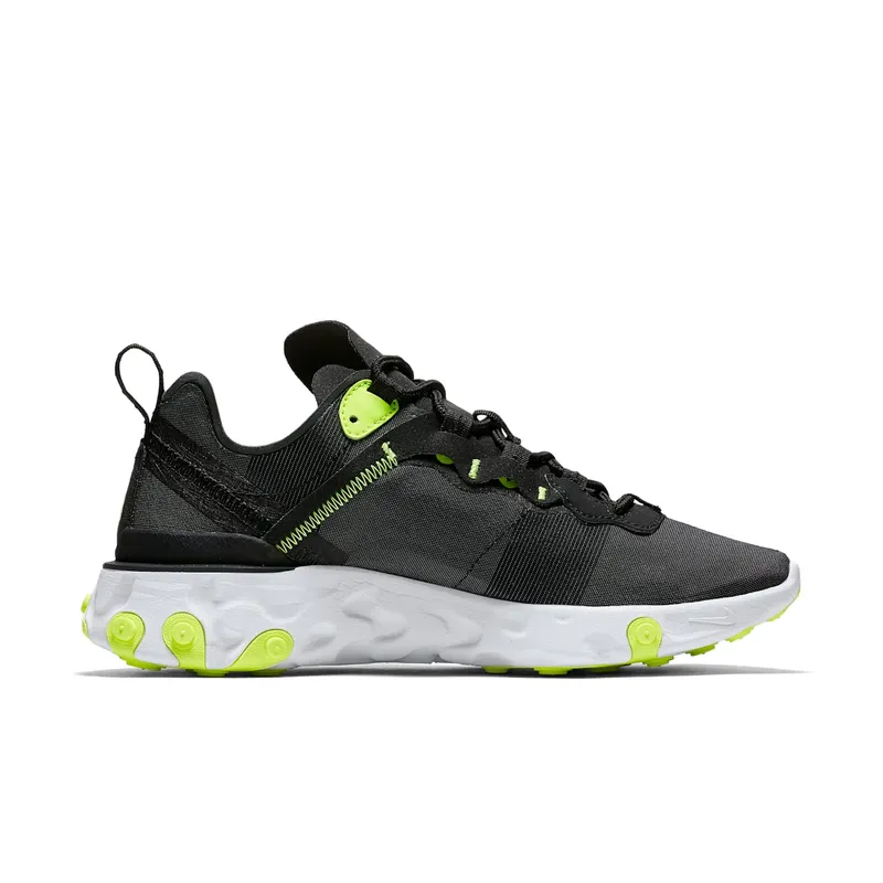 Nike React Element 55 Black Volt Cool Grey (W) Black/Wolf Grey-Volt-Cool Grey-White (BQ2728-001)