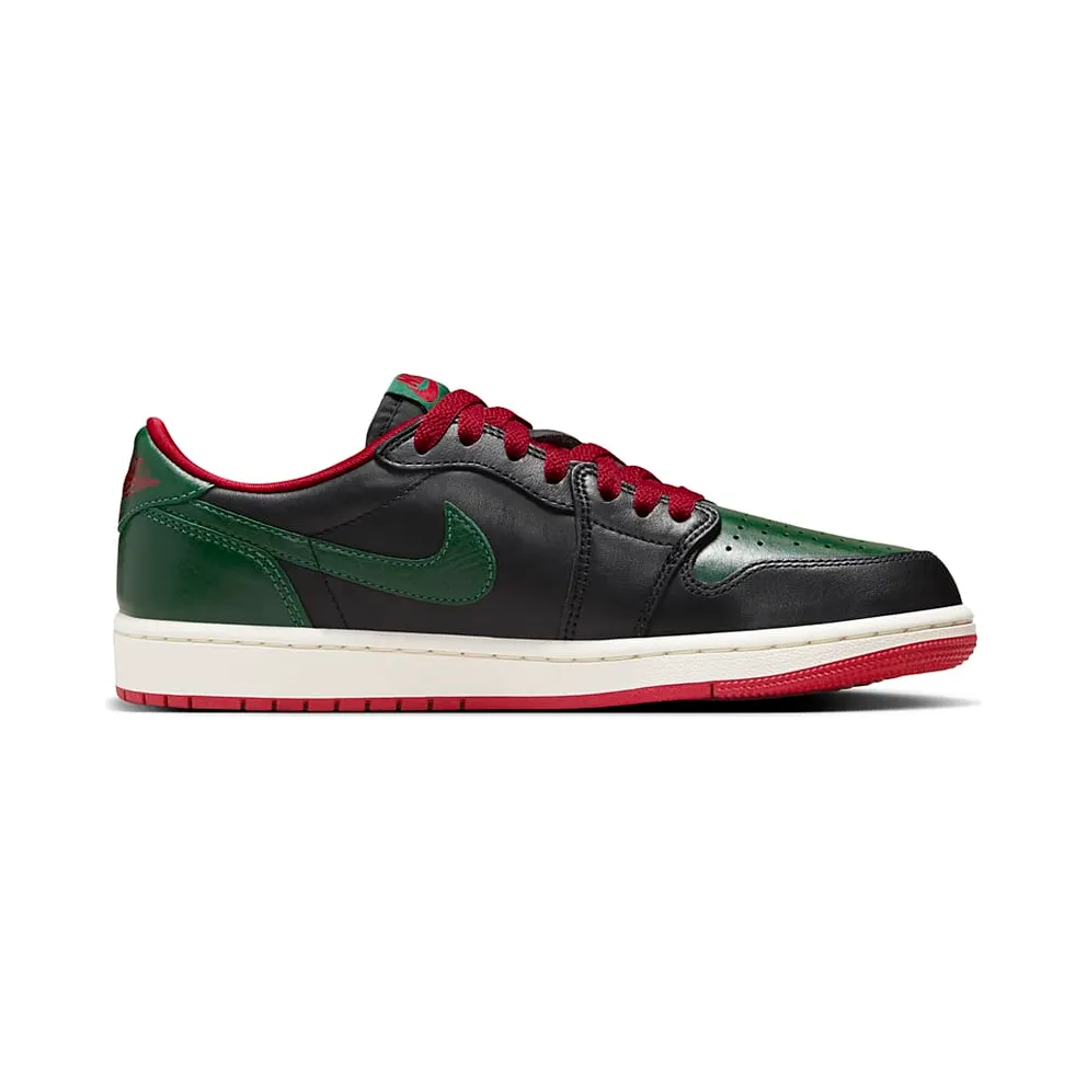 Air Jordan 1 Low OG ‘Black/Gorge Green’ Black/Varsity Red/Sail/Gorge Green (CZ0775-036)