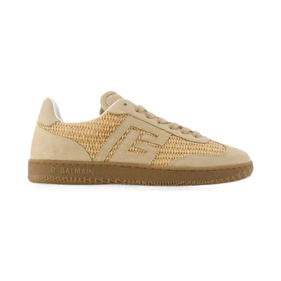 Balmain Swan Sneakers aus Wildleder – Nude (HN1VI735TRFI0BG)