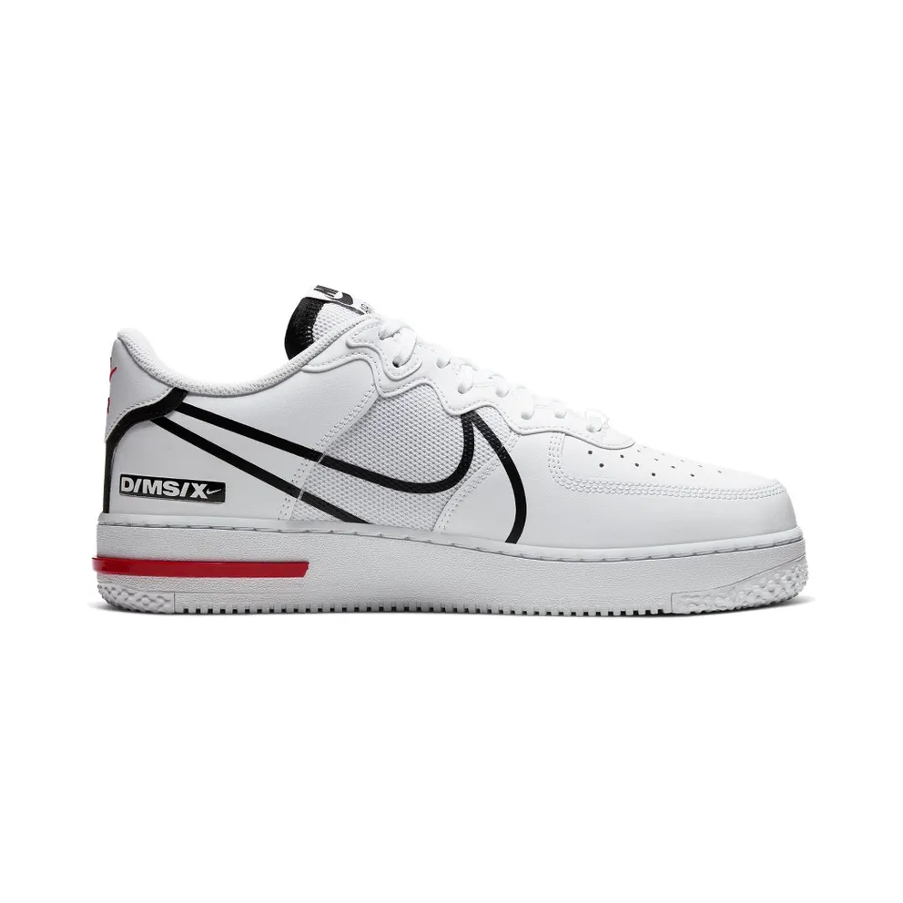 Nike Air Force 1 React White Black Red (2020) (CD4366-100)