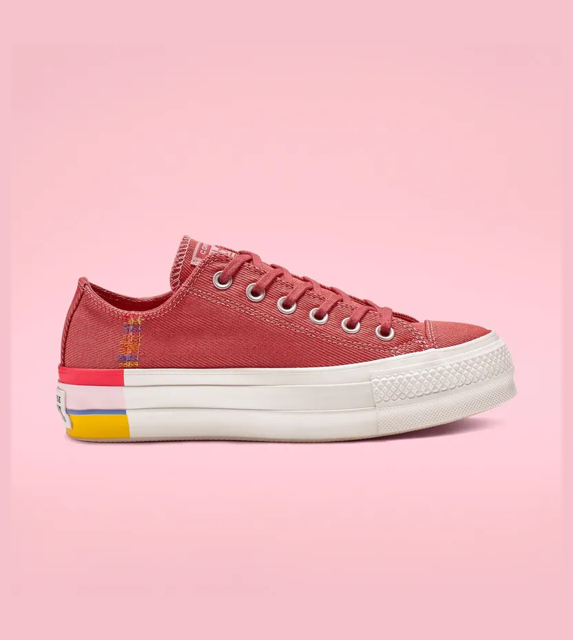 Converse Chuck Taylor All Star Rainbow Platform Low Top Red (564995C)