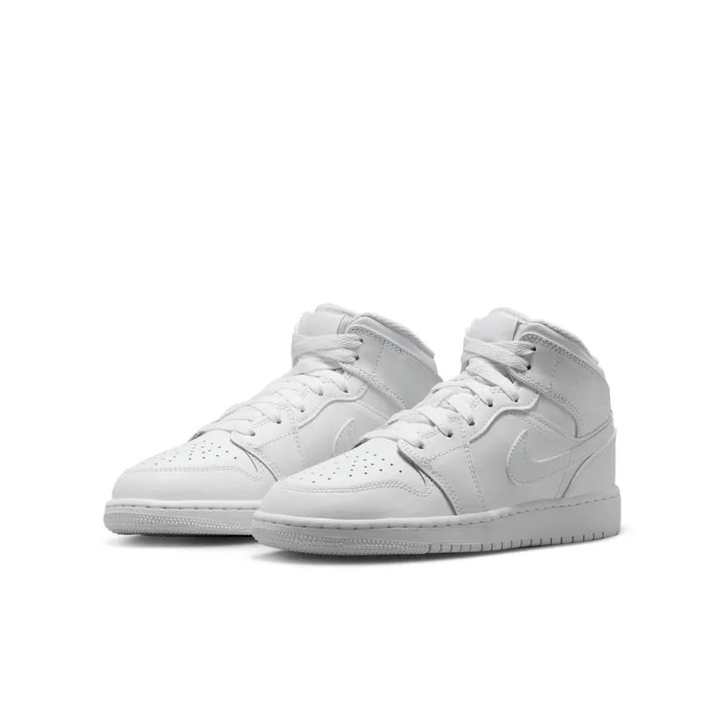 Air Jordan 1 Mid GS “Triple White 2023” (554725-136)