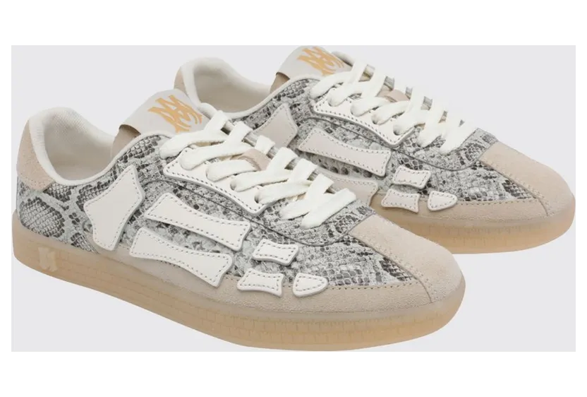 Amiri Skel Sneakers in Python Print Leather Grey (AMSNSN1053ALABASTER)