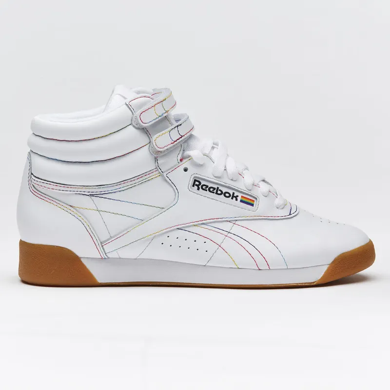 Reebok Freestyle Hi Pride (2019) White/Canton Red-Cobalt (Other Brands Reebok)