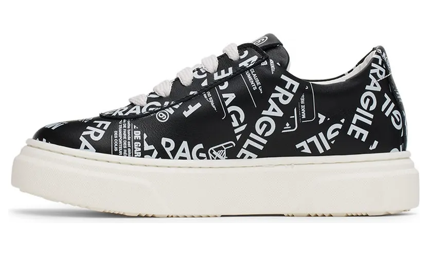 MM6 Maison Margiela Kids Black All Over Logo Sneakers (70338) (3)