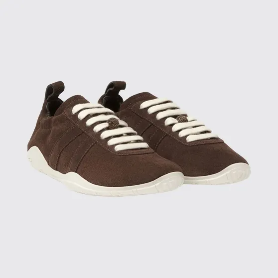 Fabiana Filippi Suede Low-Top Sneakers with Vibram Sole Ebony (ASD216A825M5081269)