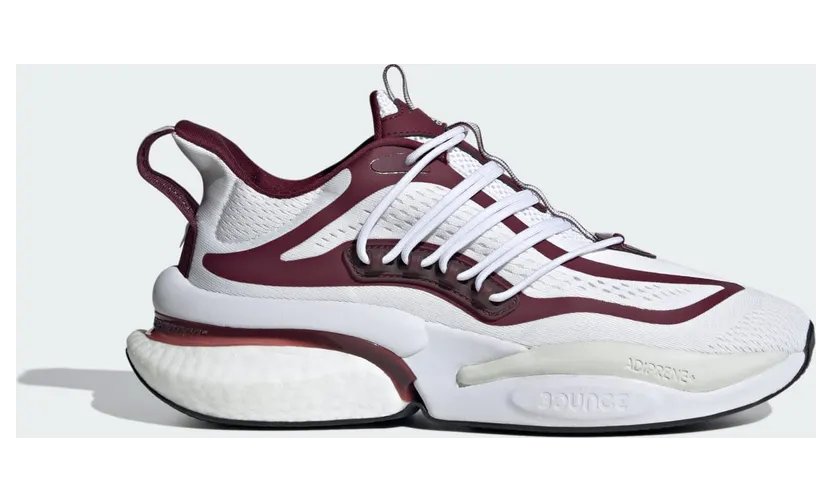 Adidas Mississippi State Alphaboost V1 “Cloud White Team Maroon Cool Grey” (IE1030)