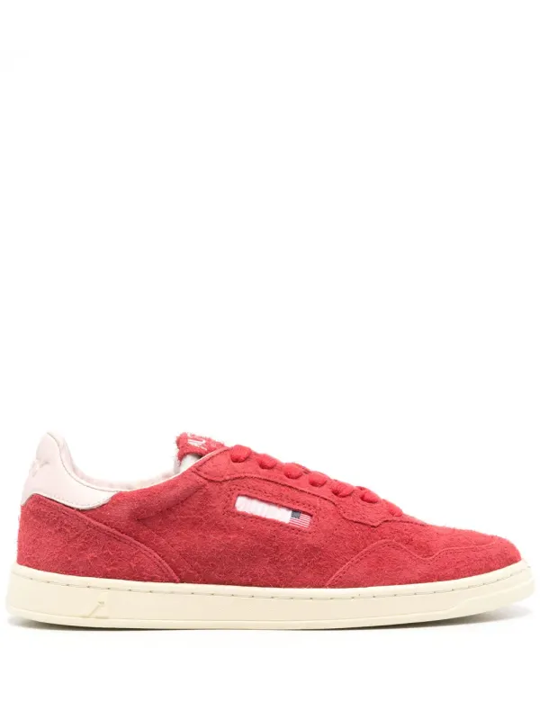 Autry Medalist suède low-top – Red (FLLMUL03)