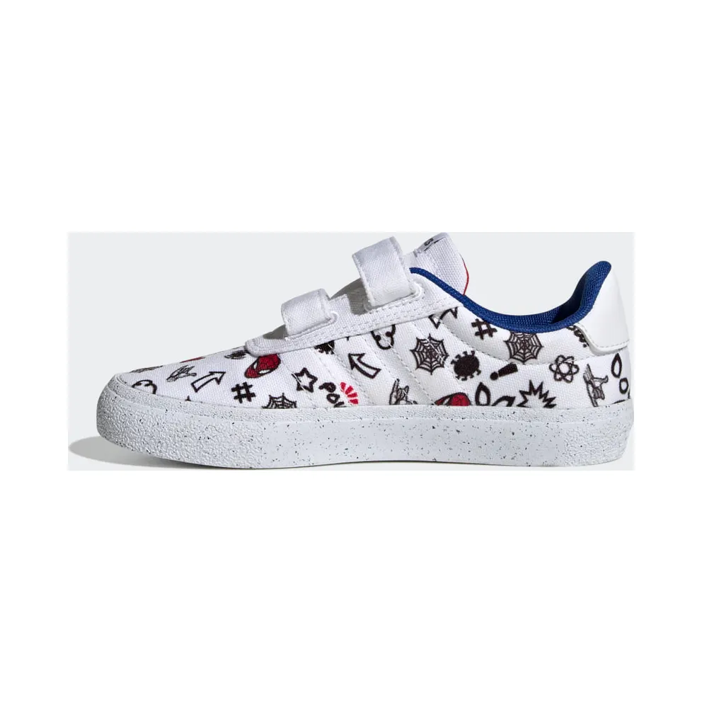 Adidas adidas x Marvel VULCRAID3R Spider-Man Lifestyle Skateboarding Hook-and-Loop Cloud White / Cloud White / Better Scarlet (HP7750)