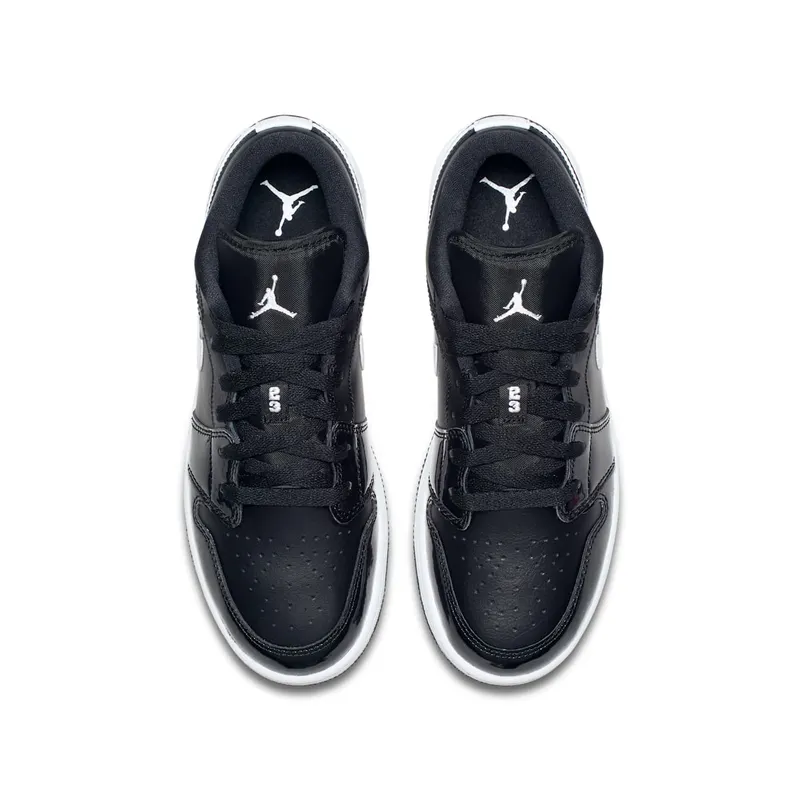 Jordan 1 Low Black Patent White (GS) Black/White-White (553560-002)